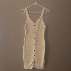 Elegant Cream Button-Down Dress